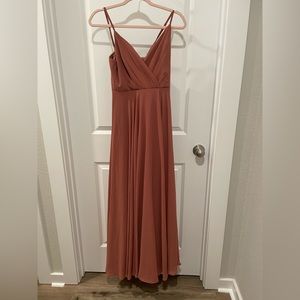 lulu’s dusty rose bridesmaids dress size 2. never worn. chiffon material.